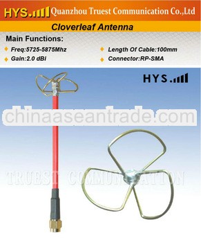 5.8GHz Cloverleaf Whip Antenna / Skew Planar antenna TCQZ-WZ-2-5800V-RG141-3