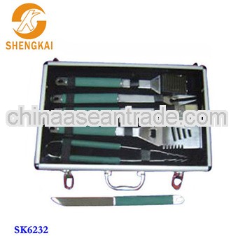 5pcs stainless steel good quality bbq set with alum case