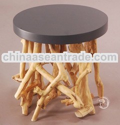 TB 06300.002 "Cumi" Round table Manggo wood dia.45cm White Glossy