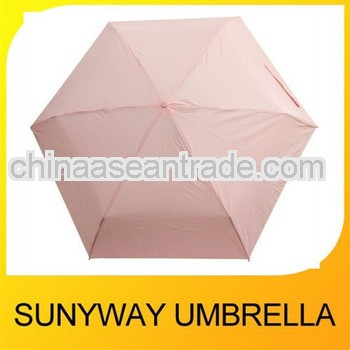 6 Ribs easy to carry pink mini umbrella