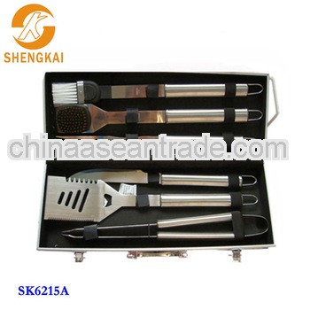 6pcs stainless steel barbecues set tools for good sale with alum case