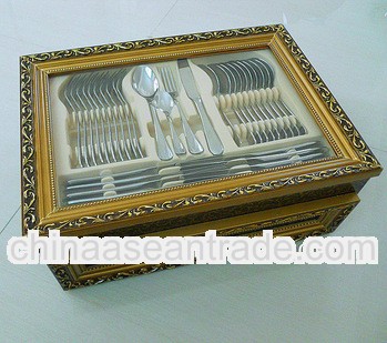 72pcs cutlery set wood case