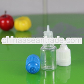 8ml PET e-juice bottles childproof cap and seal ring long thin tip