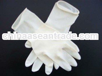 9" white latex cheap work gloves lightly powder