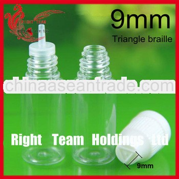 9mm triangle braille 10ml e cigarette liquid plastic bottle with SGS TUV