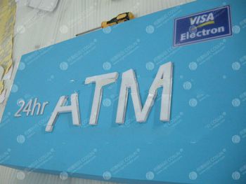 ATM aluminum acrylic logo sign