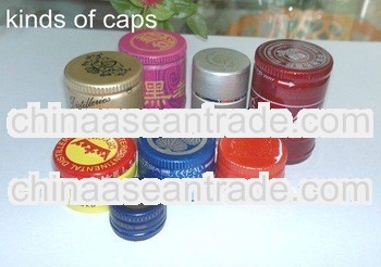 Aluminium screw caps for wine,vodka, whisky bottles in all colors of different sizes