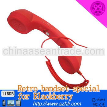 Anti radiation noise cancelling handset with crystal clear voice for blackbrry mobilephones 116DB