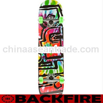 Backfire Blind Skateboards Heady Tie Dye Logo Beginner Complete Tie-Dye Skateboard 7.7"