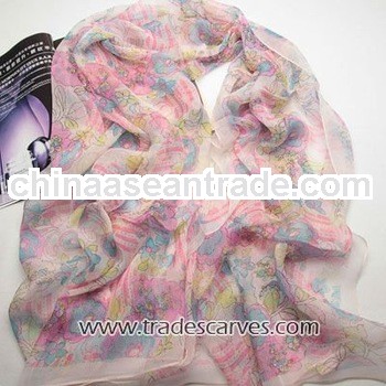 Beautiful pink lovely for girls silk georgette scarf