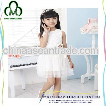 Beautiful white girls dress with rose flowers top for girls