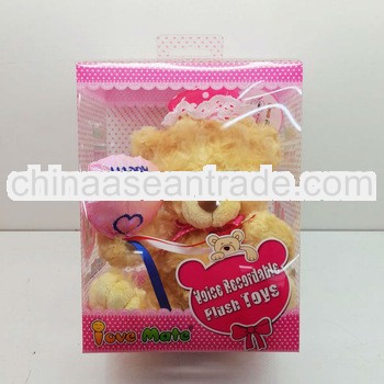 Big Sale 15cm Recording Love You Teddy Bear with Beautiful Color Box Packing