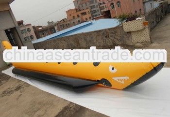 Big shark inflatable water banana,8 persons water banana ship