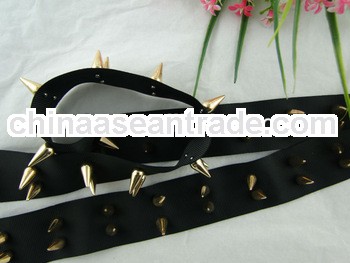 Black Grament Belt With Two Lines Stud Decoration JA-262