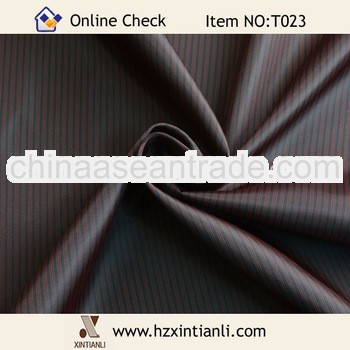 Black and Dark Red Polyester Striped Woven Fabric for Sleeve Lining