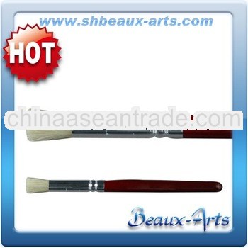 Bleached Bristle Oil Painting Brushes With Short, Red Lacquered Handle