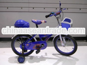 Blue color with rear box front basket 4 wheel baby boy cycle for sale