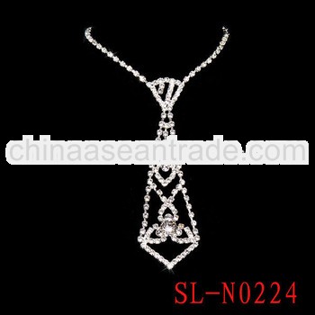 Bridal Rhinestone Necklace Set cz stone necklace set
