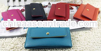Brief single pull stylish female purse popular wallet card bag