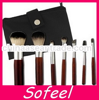 Brown Color Handle Cosmetic Brush Set Makeup Supplier's 