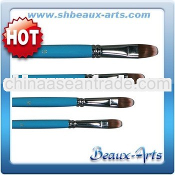 Brown Synthetic Oil Brushes,Filbert Shaped Brush Brass