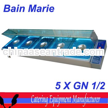 COMMERCIAL 5 BAY HOT FOOD WARMER S/S BAIN MARIE NEW