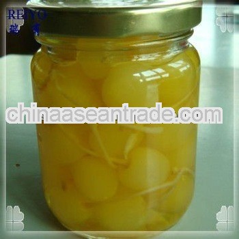 Canned cherries jars green in syrup 2650ml in China with stem 2013