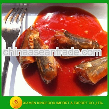 Canned horse mackerel in tomato sauce canned seafood 155g