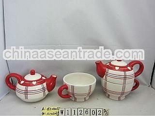 Ceramic Christmas Teapot with Bowl