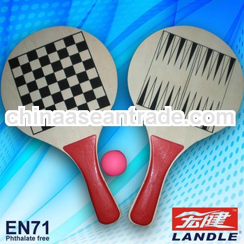 Chesses manual beach ball racket with rubber ball
