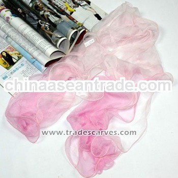 Chinese three layers crimping chiffon suzhou silk scarves