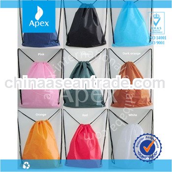 Colorful polyester drawstring carrier bag