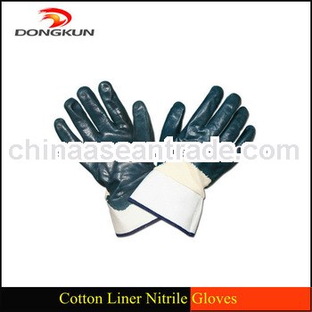 Cotton Fabric Nitrile Working Gloves/13G Cotton Knitted Nitrile Gloves/Cotton Liner Nitrile Working 