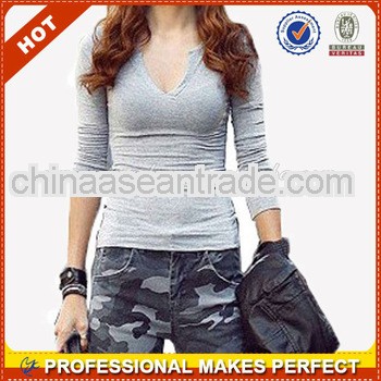 Cotton tight fit long sleeve t-shirt for women