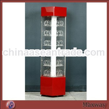 Countertop Transparent Acrylic Watch Display Case With Lock