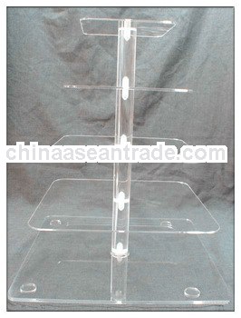 Crystal Clear Square 5 Tier Acrylic Cake Stand/Cupcake Wedding Cake Stand