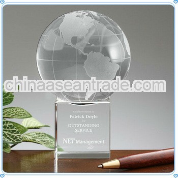 Crystal Engraved Globe Paper Weight for Desktop Gifts