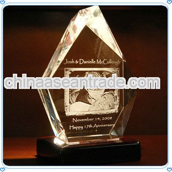 Crystal Glass Laser Engraved Award for Business Gifts