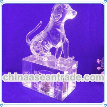 Custom Design Crystal Zodiac Dog for New Year Decoration