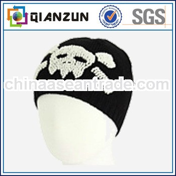 Custom knitted acrylic beanie hat print hat beanie hat