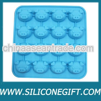 Custom pighead silicone ice cube tray/silicone ice pop mold