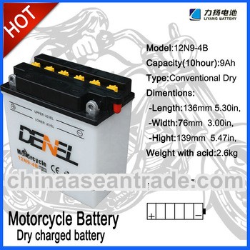 DENEL FOR 12V motorcycle starting battery 12N9-4B
