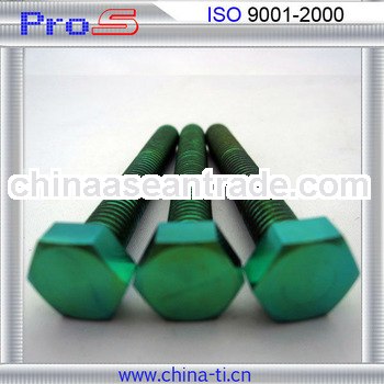 DIN933 M8x60 green anodized titanium hex screws for motorcycle