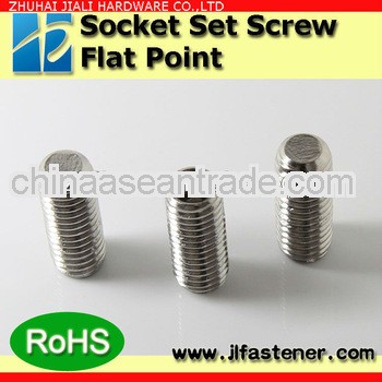 DIN 913 Stainless steel nylok flat point slotted set screw