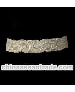 DIY Bridal Wedding Satin Belts and Sashes with Heavily Beadwork Embellishment