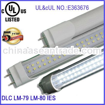 DLC led tube T8 4ft 18w UL csa 5 years warranty 100-277v g13 sockets
