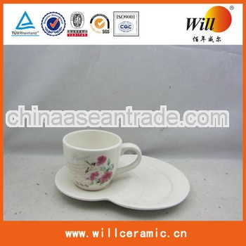 Dolomite flower cup and saucer set