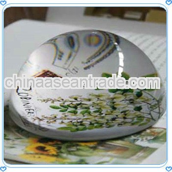 Domed Shaped Custom Glass Paperweight for Desktop Souvenirs