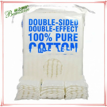 Double sided 100% pur cotton pads plastic packaging