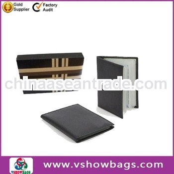 Double sided double face High capacity leather ID business card holder